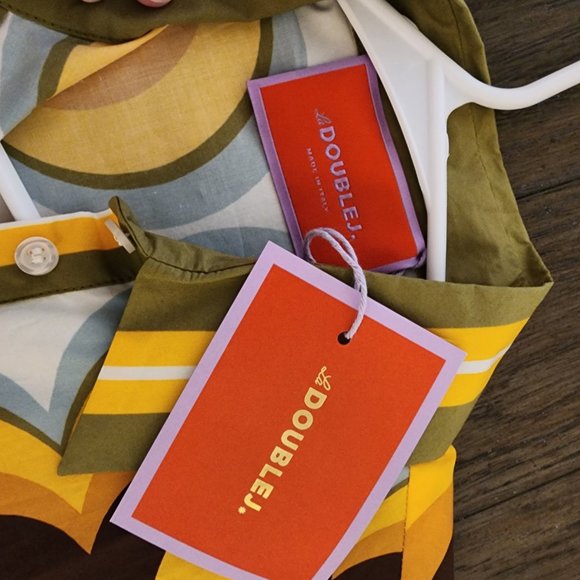 Double J Choux Dress Ciccio in Cotton Popeline NWT Dark Mustard Med - Picture 6 of 12